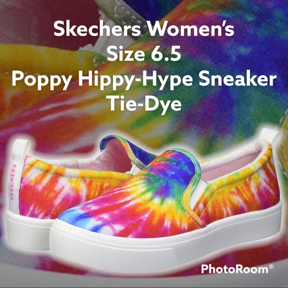 Skechers Women's Poppy Hippy Hype Multicolor Skate Shoes Mem Foam - Size 6.5
